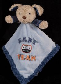 Carters Dog Baby Team 01 Sports Lovey Plush Rattle Security Blanket